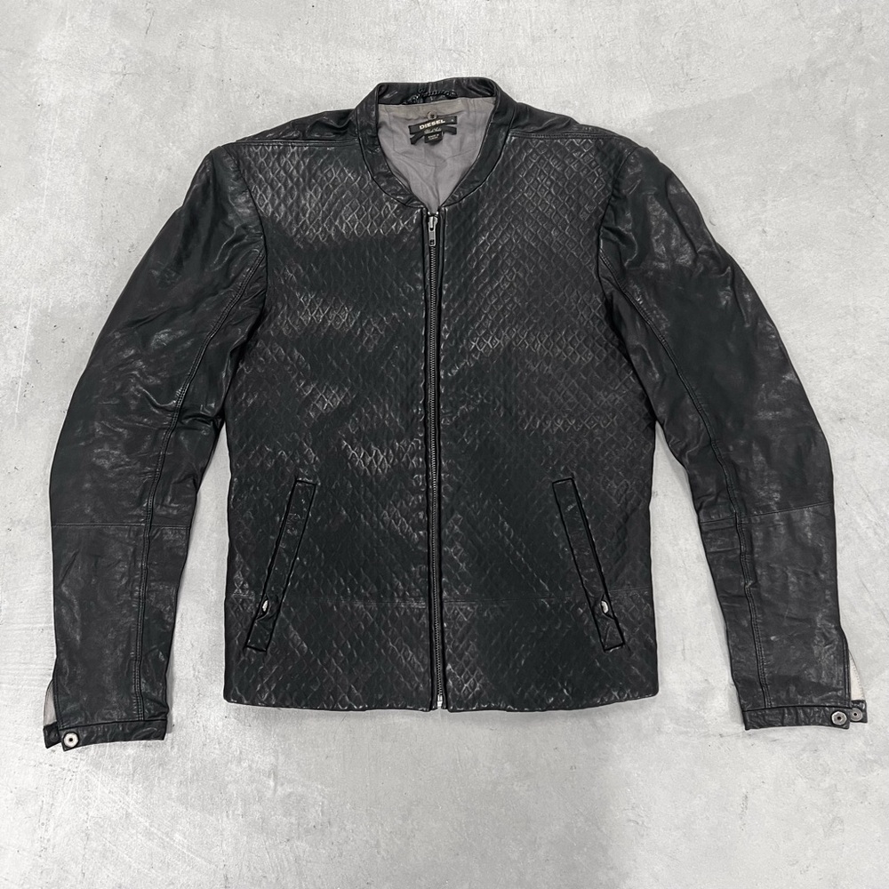 * RARE* Diesel Black Gold Black Leather Jacket